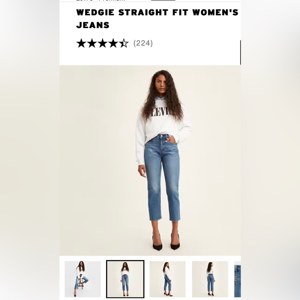 Levi’s wedgie fit straight in size W27 / 26L, medium wash